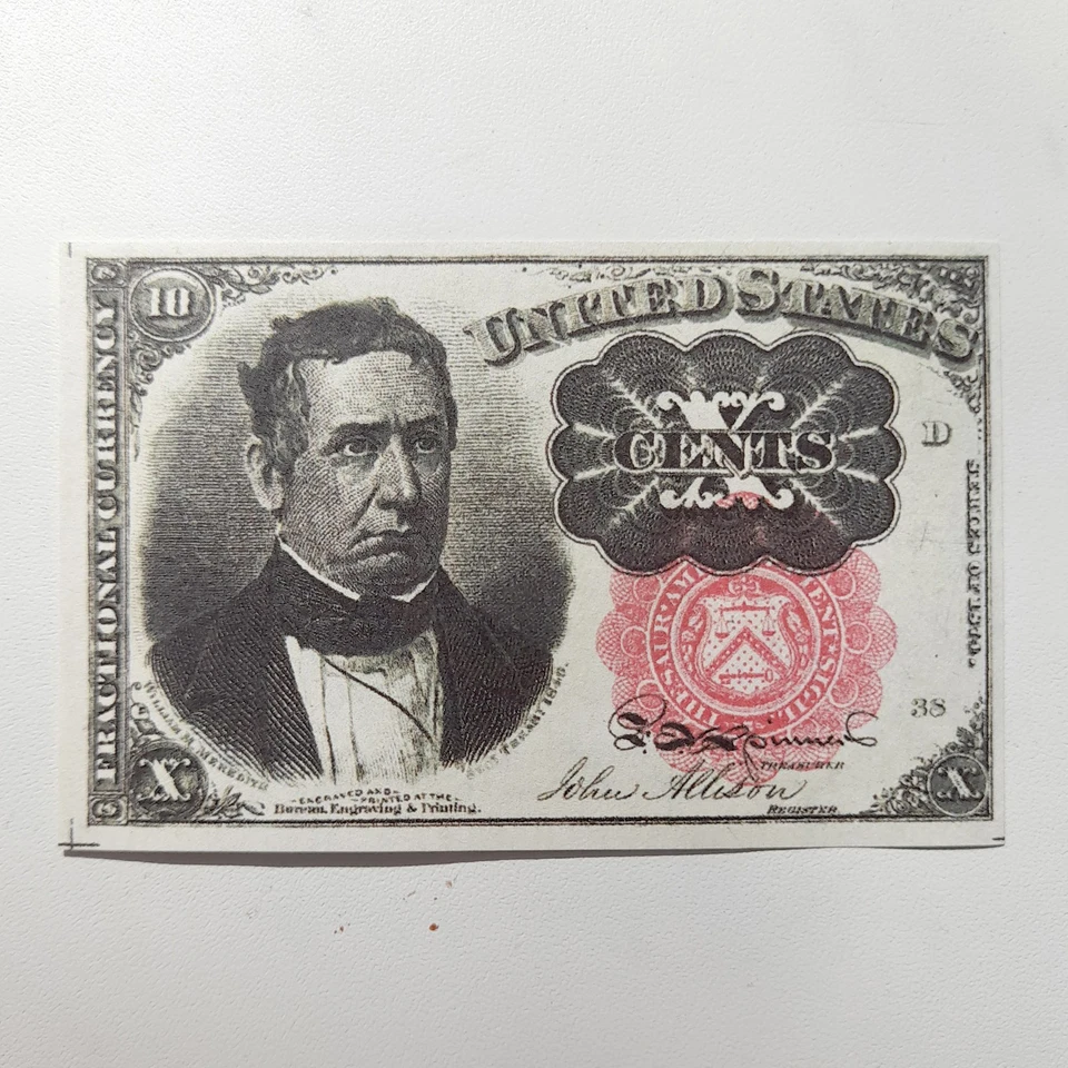10 Cents 1874 United States Fractional Currency Reproduction US Banknote Fr#1265 - Image 3 of 4