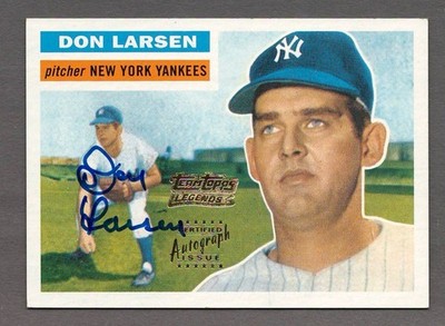 DON LARSEN 2001 TEAM TOPPS LEGENDS AUTOGRAPHS #TT-DL On-Card Auto 1956 Yankees
