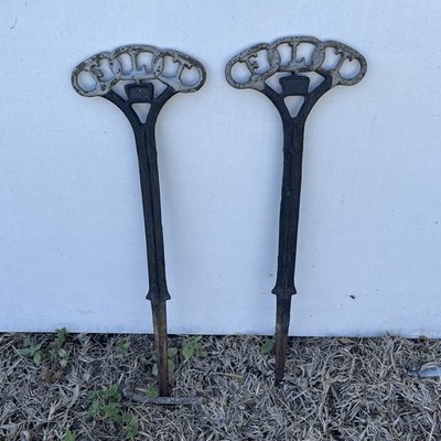 Water Valve Key Vintage FLT Cast Iron Pair Shut Off Tool Indust Rustic Decor