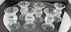 6 STEUBEN GLASS SIGNED CALCITE PEDESTAL ART GLASS OPEN SALT CELLAR DIP NUT DISH