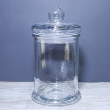 9.5" Clear Glass Canister Jar Kitchen Vanity Bathroom NOT Airtight 9.5" x 5"