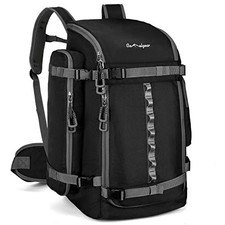 65L Ski Boot Bag,Large Duffle Travel Bag,1680D Nylon Waterproof Padded Black