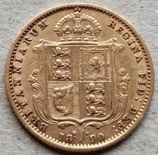 GRAN BRETAGNA - Regina Vittoria - 1/2 Sovereign Mezza Sterlina 1890 oro