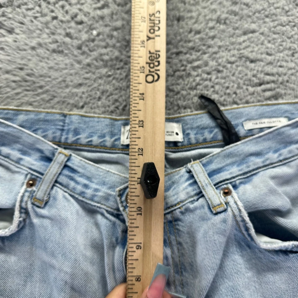 Zara Jeans Womens Size 8 Blue The Pax Culotte Cotton High Rise Wide Leg Fit - Image 3 of 4