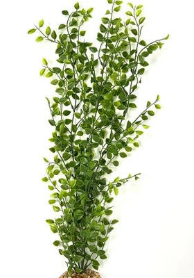 LFP 21" Med PEA LEAF 3-stem Soft Flowing Plastic Plant, Stone Base, Lower Forty Farm
