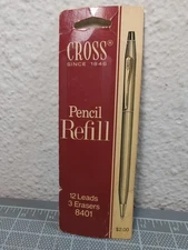 Cross 0.9 mm 12 Pencil Lead Refills & 3 Erasers PER PACK #8401 Vintage OEM Stock