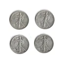 1945 P Walking Liberty Half Dollar Lot Of 4 90% Silver 1.44676 Troy OZ