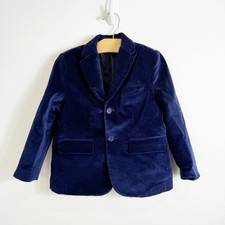 Zara Boys Velvet Suit Jacket Sports Coat Navy Blue Boys 6