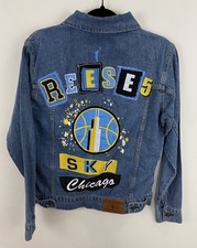 FISLL WNBA Women's Chicago Sky Angel Reese #5 Blue Denim Jacket Small NWT $119