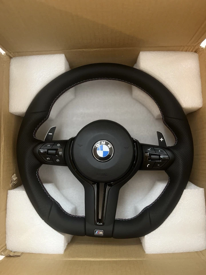 BMW Steering Wheel F30 F31 F32 F34 F36 F82 M3 M4 Leather Nappa M Stitch - Image 2 of 4