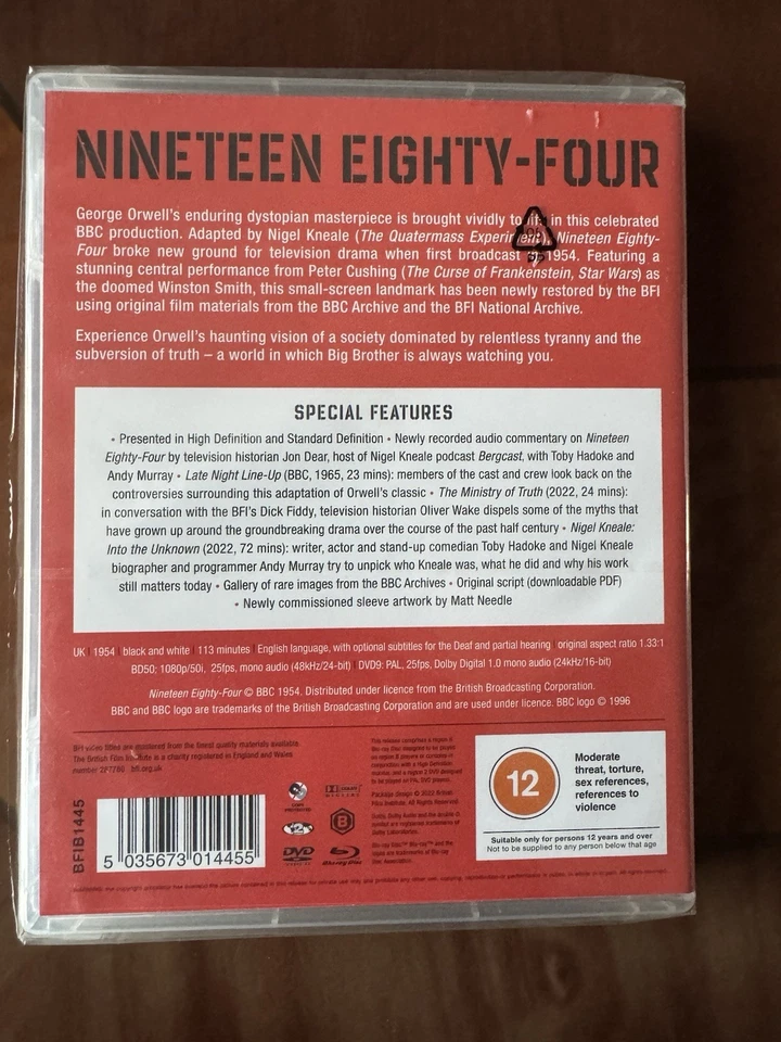 NINETEEN EIGHTY FOUR (1954) LIMITED COLLECTOR’S SPECIAL EDITION BLU RAY+DVD-BFI - Image 2 of 4