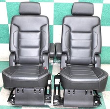 17 Yukon Swb Black Leather Heat Rear 2nd Row Captains Bucket Seat Pair Oem Oe