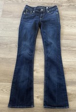 Miss Me Jeans Womens 26 Blue Dark Wash Boot Cut Embellished Back Pockets M8997B