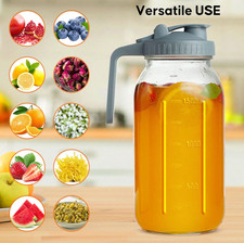 2 Pack 64oz Mason Jar Pitcher with Lid - Glass Drink Container