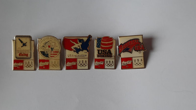 Coca Cola J.O. Konvolut 5 Pins USA