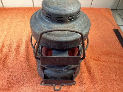 EMBURY vetro rosso LENTE LANTERNA LUCK-E-LITE camion originale CARRO n.25 KEROSENE - Foto 12 di 17