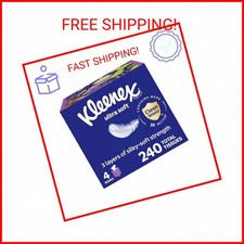 Kleenex Ultra Soft Facial Tissues, 4 Cube Boxes, 60 Tissues per Box, 3-Ply 240