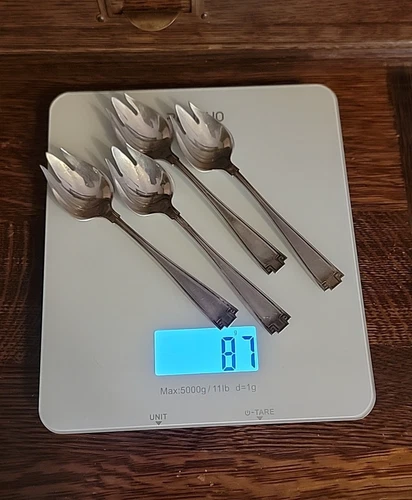 87 Grams Not Scrap 4 Sterling Silver Gorham Etruscan Ice Cream Forks Sporks
