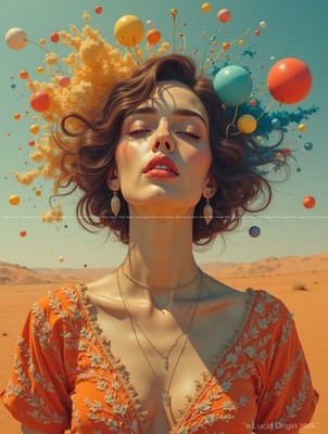 A4 Foto Gesicht Frau Dali Stil Fantasie Poster Modern 18287