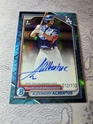 2024 Bowman Chrome - Prospect Autographs Alexander Albertus Blue Reptilian /150
