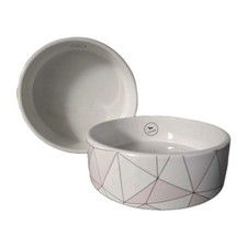 Park Life Designs Ceramic Pet Bowl Set of 2 Pink Medium