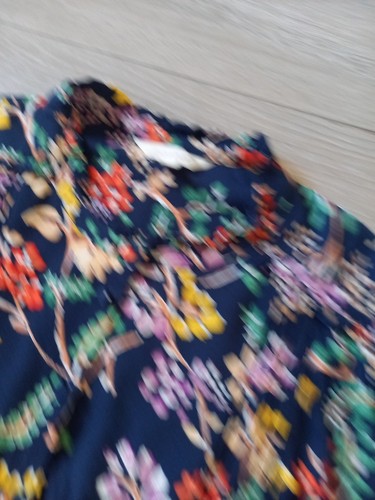 M&S Per Una Navy Blue Floral Frilled Midi Dress Flared Blogger Boho Pockets UK12 - Picture 12 of 22