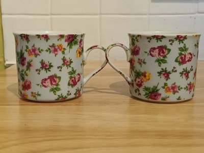 Paar Trade Winds Geschirr Vintage Blumen Tassen