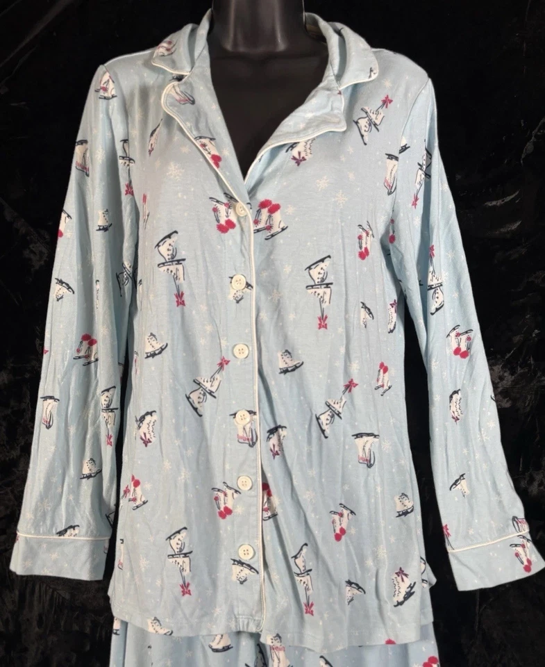 Soma Pajama Set Women’s Sz M PJ ICE SKATING Lounge Cozy SLEEP NWOT flaw* - Image 4 of 4