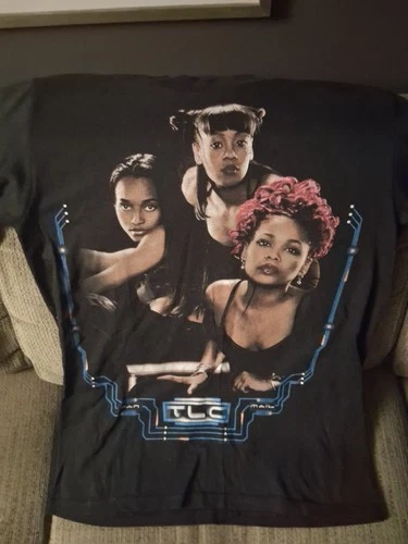 Vintage TLC Mens M,Black FanMail Tour Hanes R&B Girl Gr 1990s vintage concert t-shirt, vintage, single stitch, B+ condition
