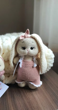 Handmade Toys Crochet Animal Funny Bunny Amigurumi Baby Gift Knit Bunny Doll