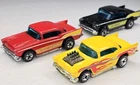 Hot Wheels Blackwall Lot Of 3 - 57'Chevy Yellow Black Red Variation Vintage