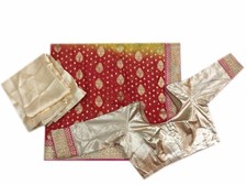 Om Vintage Indian Sari Georgette Hand Embroidered Saree,Blouse,Petticoat Y10363