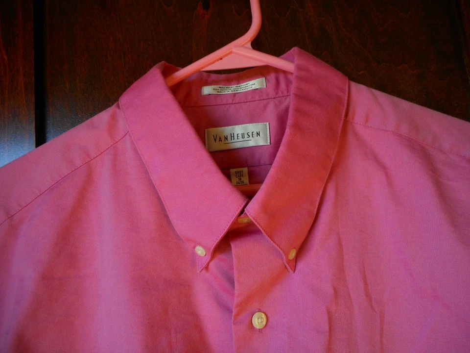 Van Heusen Pink Mens XXL Long Sleeve Collar Button Shirt 18 34 - 35 Easy Care - Image 2 of 4