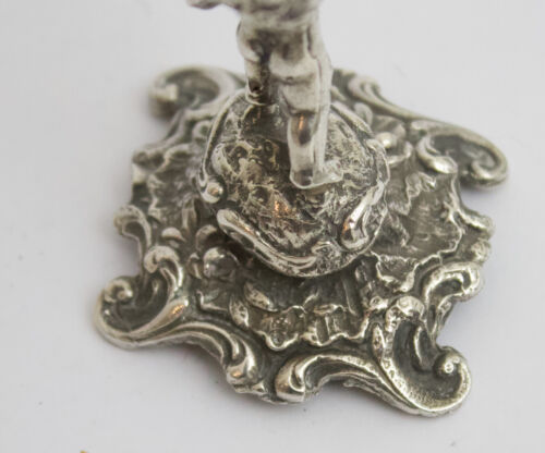 Antique solid silver Rococo miniature vase German C.1900 - Picture 4 of 10
