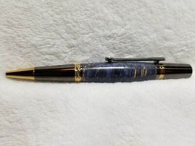 New Homemade Majestic Blue Box Elder Wood Pen