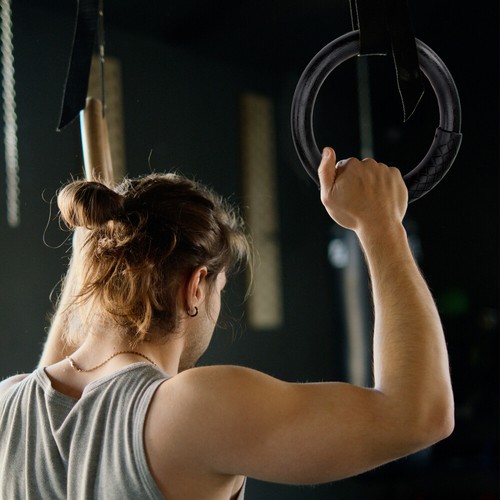 Gymnastic Rings Fitness Equipment Gymnastics Rubberized Only Man Miss