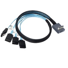 OCuLink PCI-Express SAS SFF-8611 4i 90 degree to 4X SATA 7P connection cable