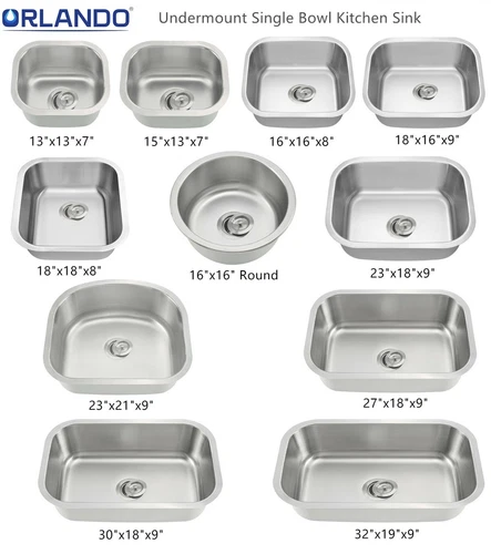 New Stainless Steel Single Bowl Undermount Bar Prep Kitchen Sink Multiple Size