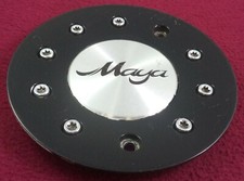 Maya Wheels Gloss Black Silver Custom Wheel Center Cap 1 Maya Wheels Gloss Black Silver Custom Wheel Center Cap 1