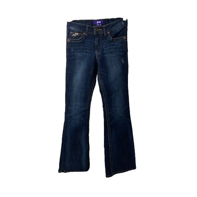 Jolt Girls 14 X 28 Jeans Blue Bootcut Denim 5 Pocket Adjustable Waist