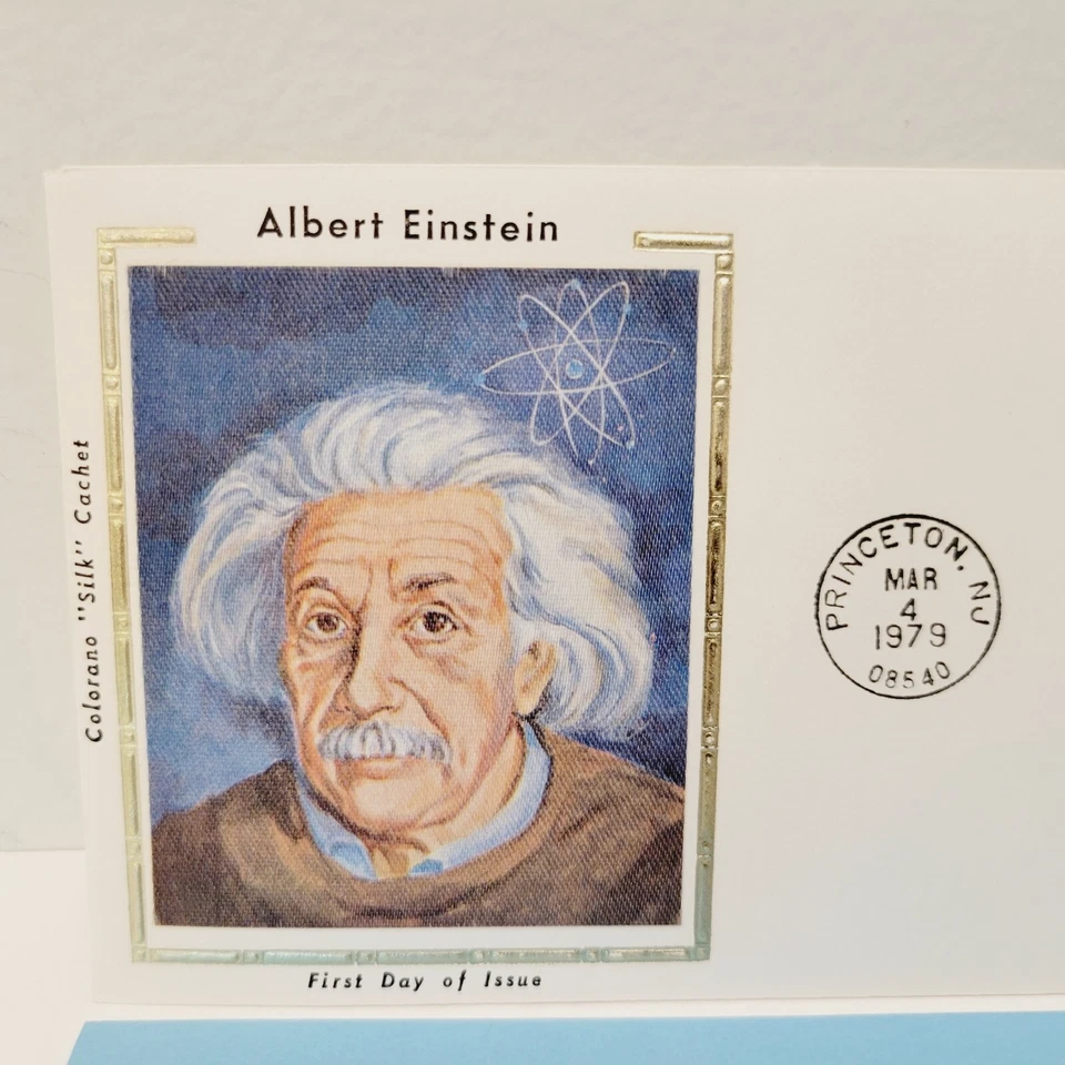 Vtg 1979 Albert Einstein STAMPS US COVER FDC COLORANO SILK CACHET - Image 2 of 4