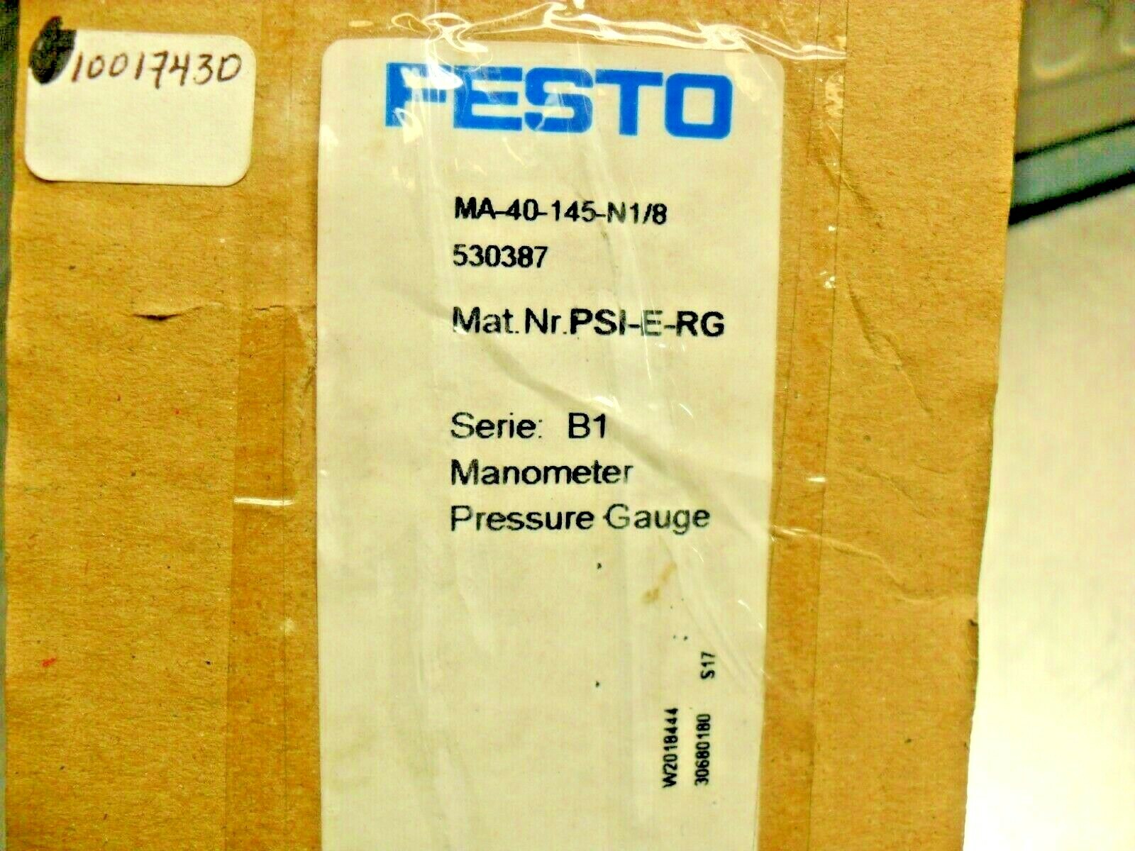 Festo MA-40-145-N1/8 Manometer Pressure Guage - 530387 NIB
