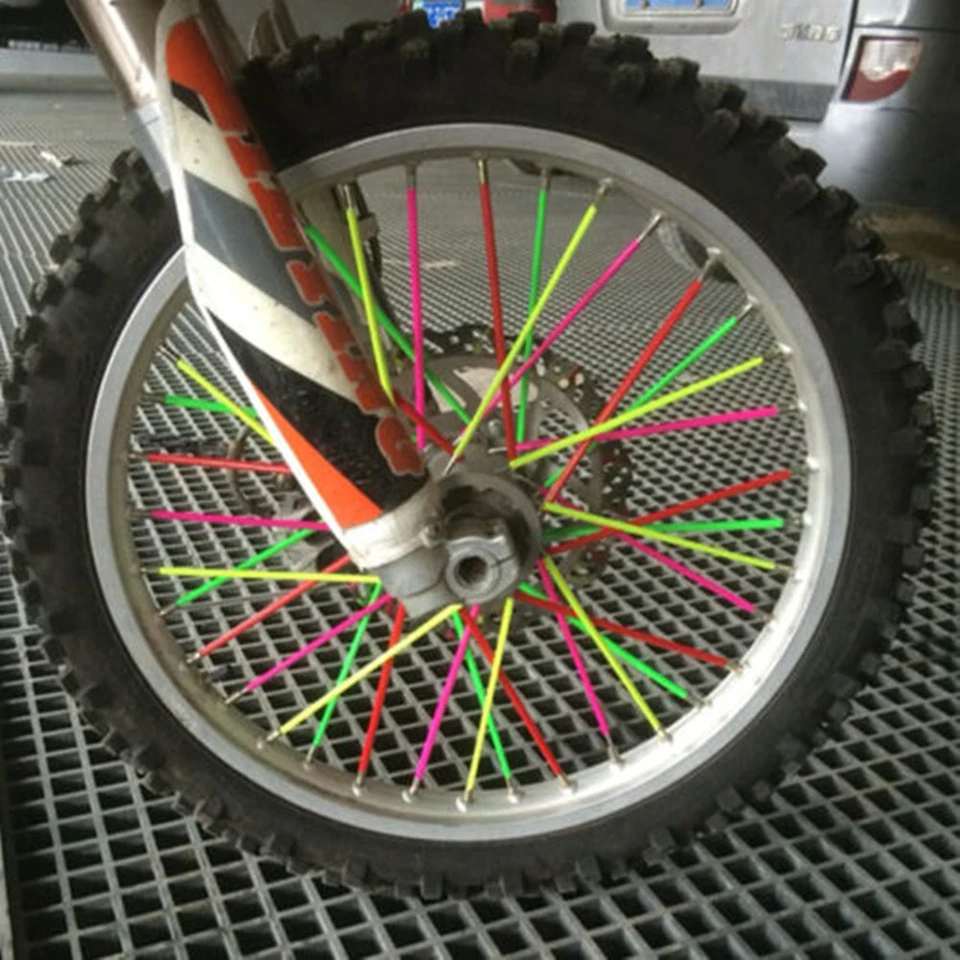 Universal Wheel Rim Spoke Skins Cover Protection Dual Sport bike Atv Scooter ATV - Image 4 of 4