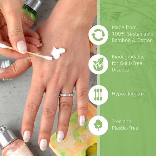 Ibambo 100% Bamboo Cotton Swabs - Compostable Swabs for Beauty & Personal Care