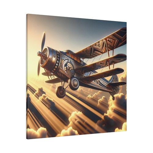 Matte Leinwand Wandbilder Geometrisch Vintage Stil Flugzeug Art Deco Luftfahrt Dekor - Bild 11 von 13