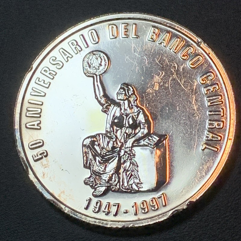 Dominican Republic 50 Peso 1997 Km 104 50th Anniv Central Bank "PROOF" 2K Minted