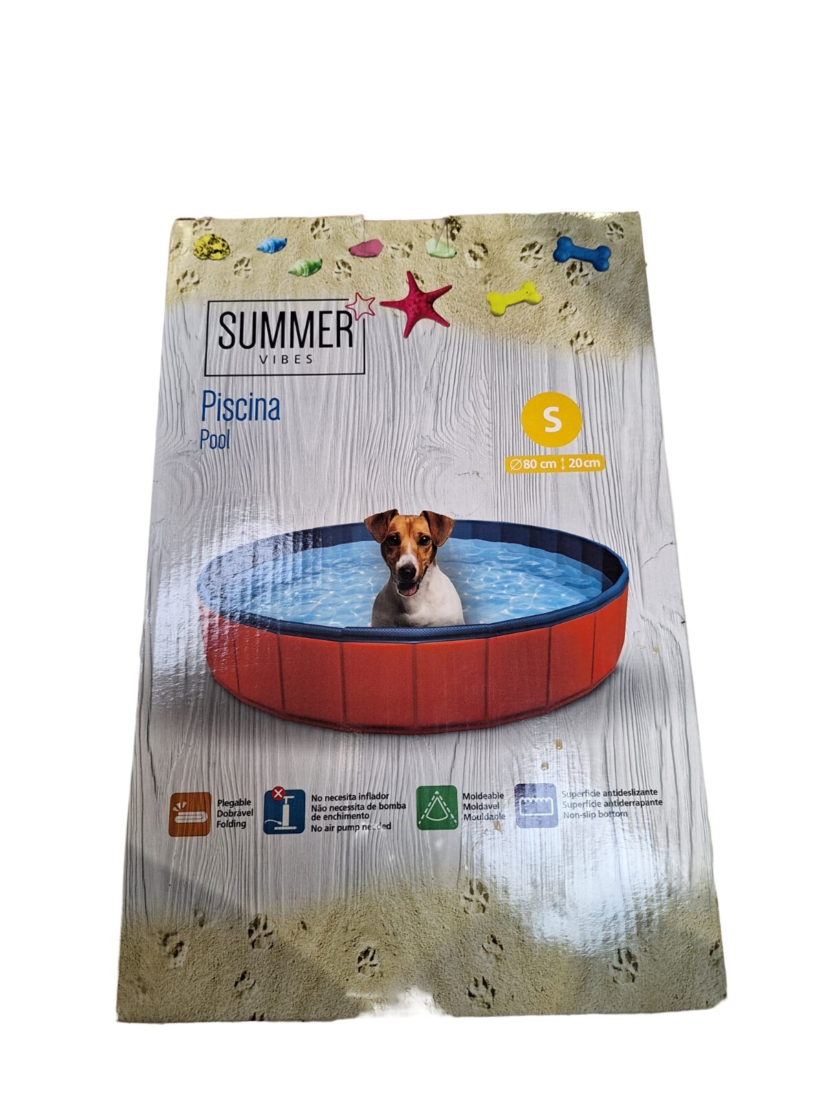PISCINA PLEGABLE PARA  PERRO TALLA S 80 Ø x 20 CM FABRICADA EN PVC 