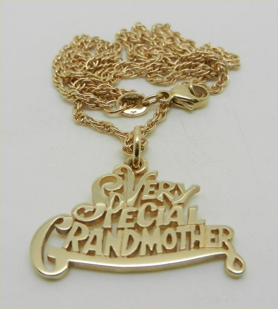 James Avery Retired 14K Gold Very Special Grandmother Pendant 20