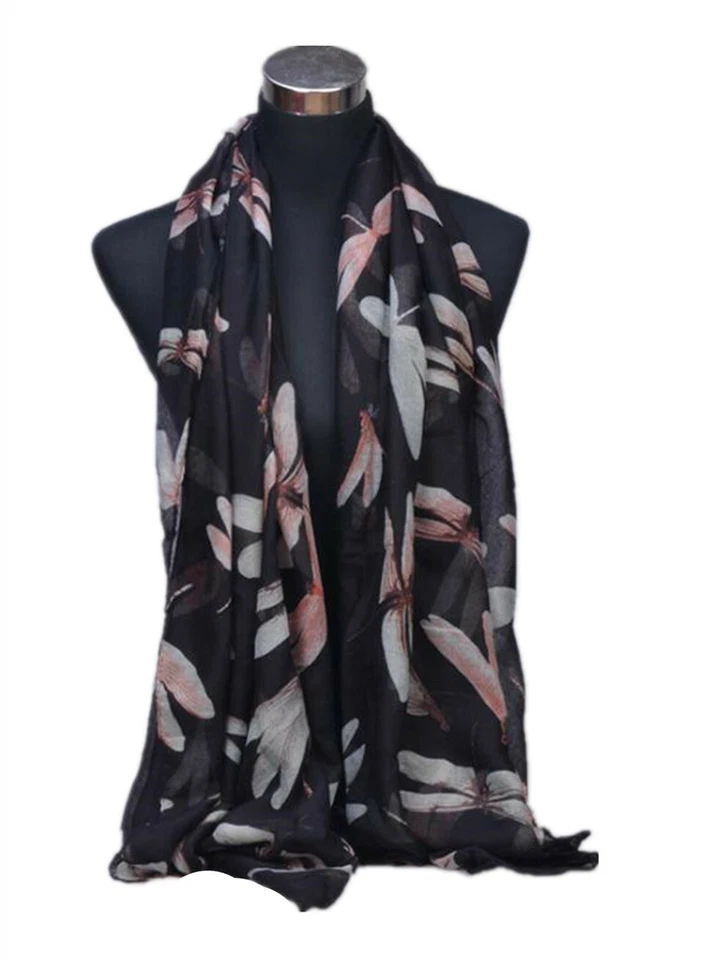 ELSA & ANNA® Viscose Dragonfly Print Lady Scarf Wrap Shaw Stole Maxi Hijab SCF13