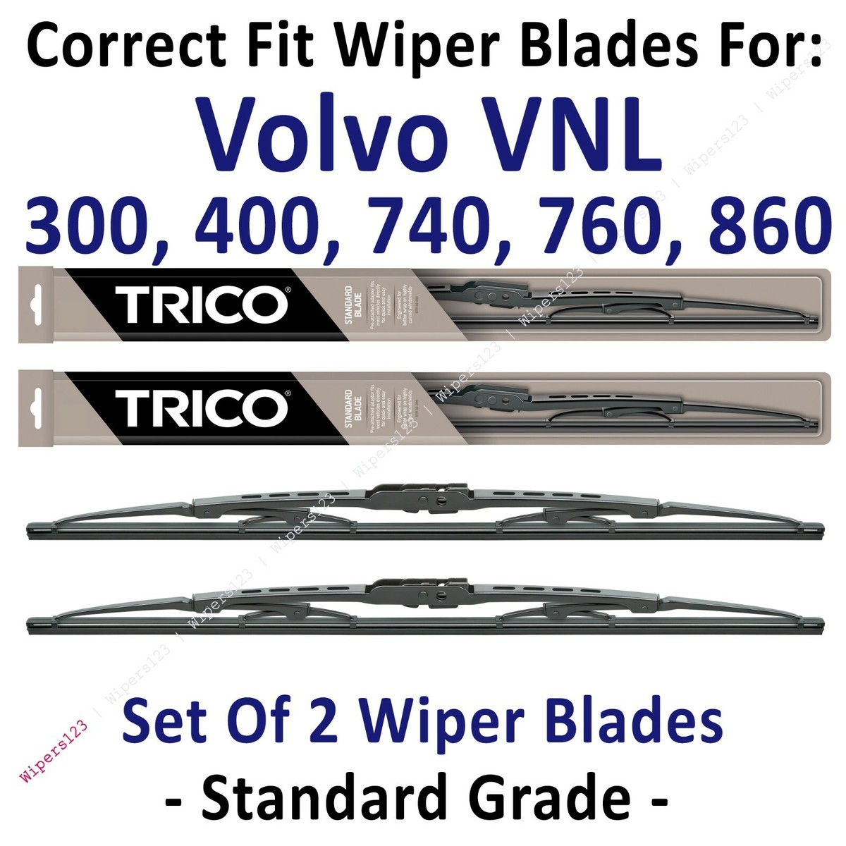 Wipers 2-Pack Standard Wipers fit 2016+ Volvo VNL 300/400/740/760